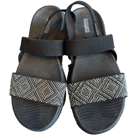 Skechers Goga Mat Sandals Metallic Studded Size 8 - Picture 3 of 10